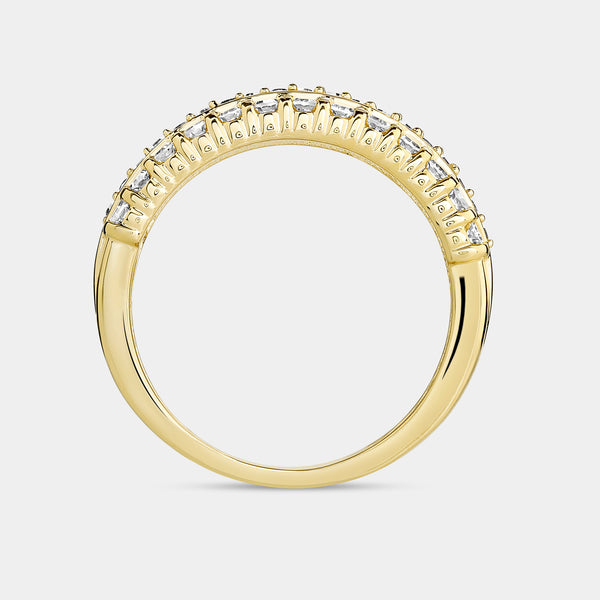 1/2 Carat Lab-Grown Diamond Three-Row Bar Set Anniversary Band — GILDED New York
