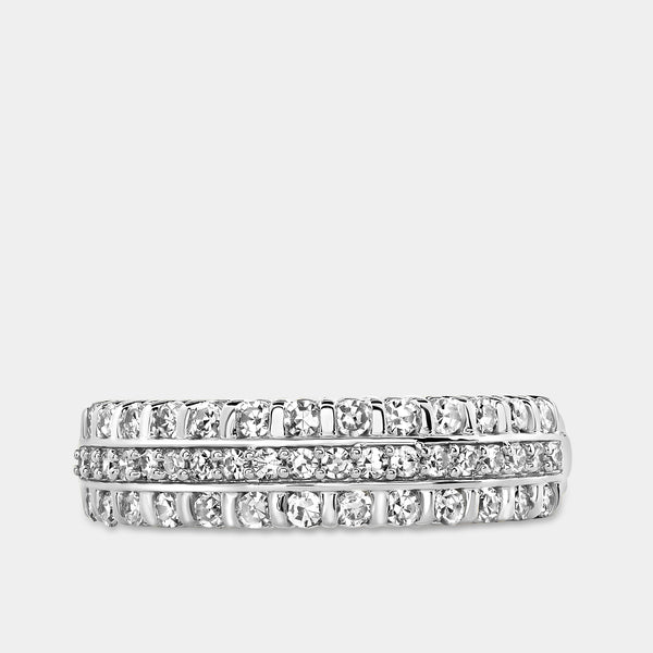 1/2 Carat Lab-Grown Diamond Three-Row Bar Set Anniversary Band — GILDED New York