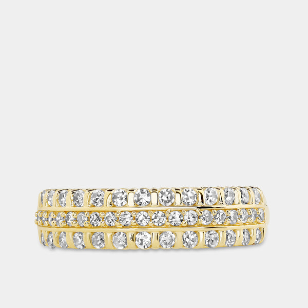 1/2 Carat Lab-Grown Diamond Three-Row Bar Set Anniversary Band — GILDED New York