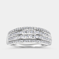 1/2 Carat Lab-Grown Diamond Four-Row Combination of Channel and Prong-Set Anniversary Band — GILDED New York