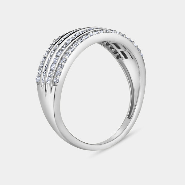 1/2 Carat Lab-Grown Diamond Four-Row Combination of Channel and Prong-Set Anniversary Band — GILDED New York