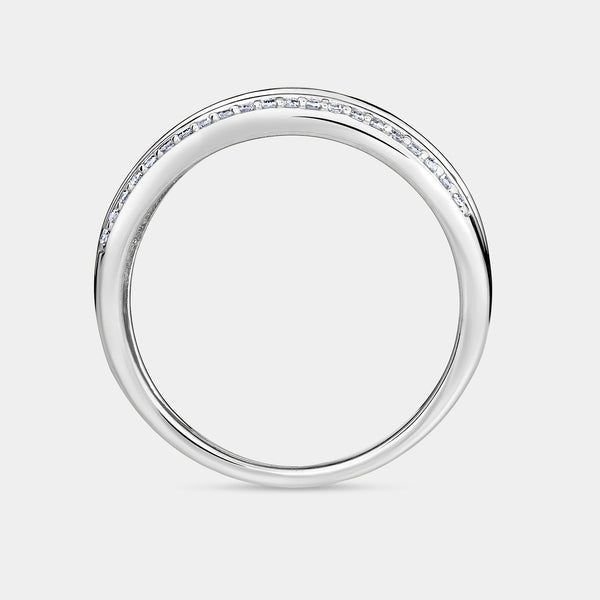 1/2 Carat Lab-Grown Diamond Four-Row Combination of Channel and Prong-Set Anniversary Band — GILDED New York