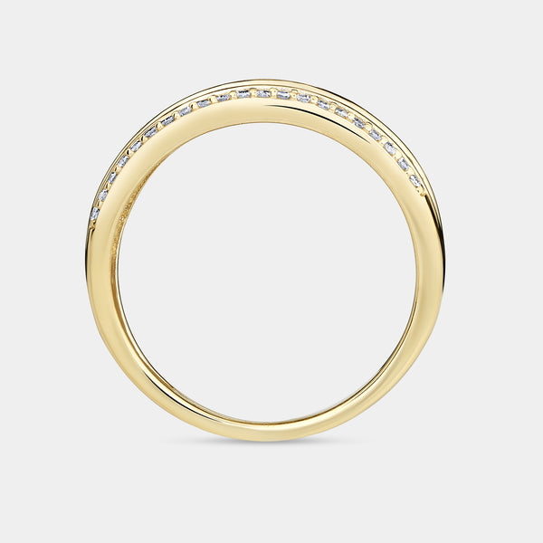 1/2 Carat Lab-Grown Diamond Four-Row Combination of Channel and Prong-Set Anniversary Band — GILDED New York