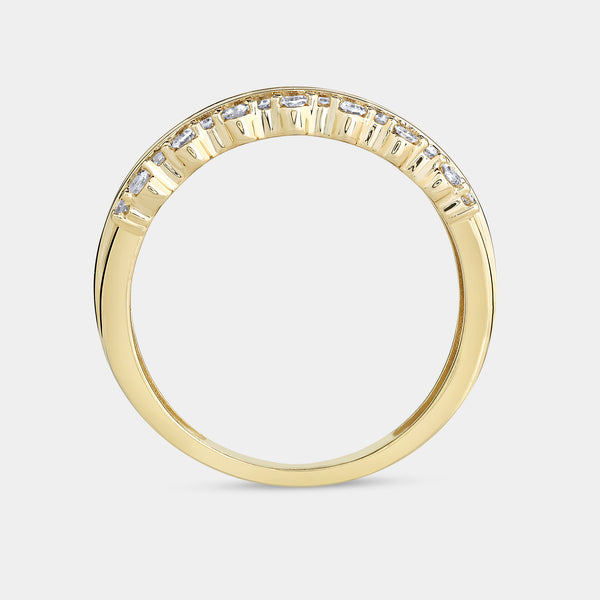 1/2 Carat Lab-Grown Diamond Three-Row Combination of Channel and Prong Set Anniversary Band — GILDED New York