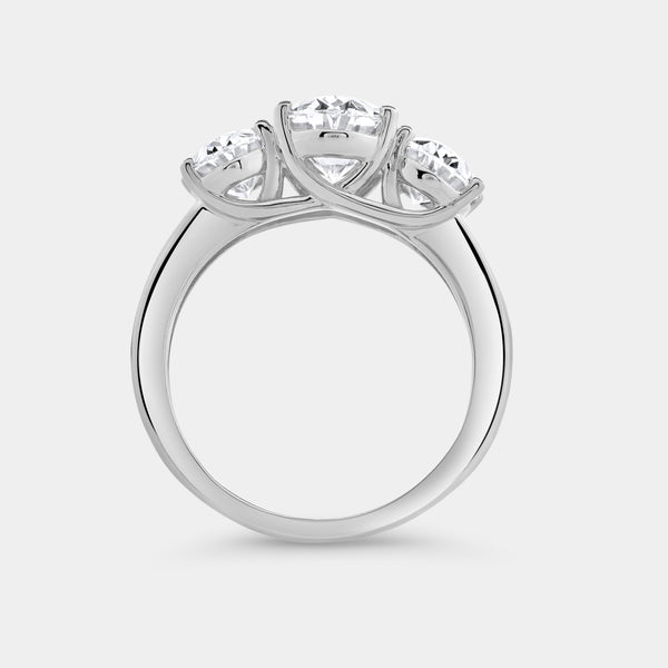 4 Carat Lab-Grown Diamond Oval-Shaped Three-Stone Ring — GILDED New York
