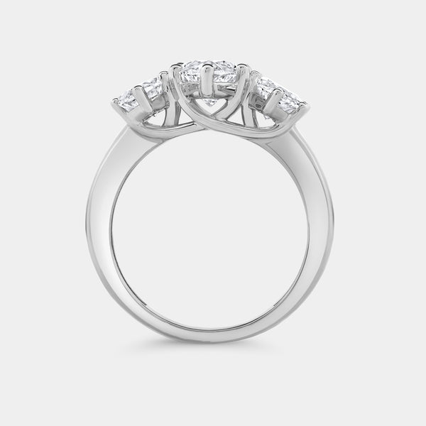 4 Carat Lab-Grown Diamond Marquise-Shaped Three-Stone Ring — GILDED New York