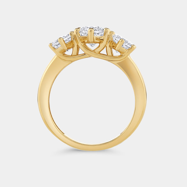 4 Carat Lab-Grown Diamond Marquise-Shaped Three-Stone Ring — GILDED New York