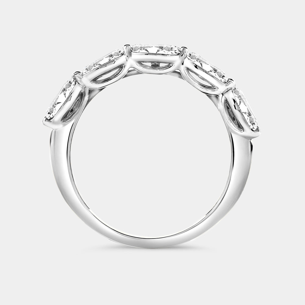 Gilded 1 Carat Lab-Grown Diamond Sleeping Marquise Double-Row Wedding Band