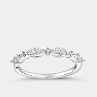 3/8 Carat Lab-Grown Diamond Marquise and Round-Shaped Wedding Band — GILDED New York