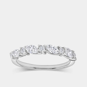 Gilded 1/2 Carat Lab-Grown Diamond Marquise and Round-Shaped Wedding Band