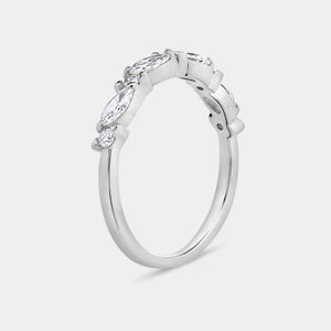 Gilded 1/2 Carat Lab-Grown Diamond Marquise and Round-Shaped Wedding Band
