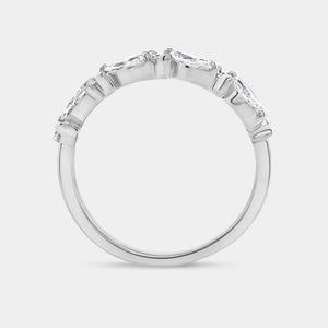 Gilded 1/2 Carat Lab-Grown Diamond Marquise and Round-Shaped Wedding Band