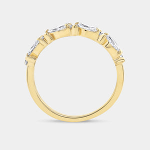 Gilded 1/2 Carat Lab-Grown Diamond Marquise and Round-Shaped Wedding Band