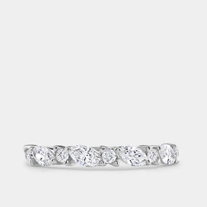 Gilded 1/2 Carat Lab-Grown Diamond Marquise and Round-Shaped Wedding Band