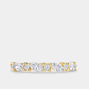 Gilded 1/2 Carat Lab-Grown Diamond Marquise and Round-Shaped Wedding Band