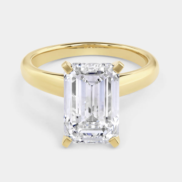5 Carat Lab-Grown Diamond Emerald-Cut Classic Solitaire Ring — GILDED New York