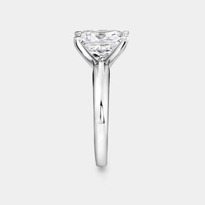 Gilded 5 Carat Lab-Grown Diamond Emerald-Cut Classic Solitaire Ring