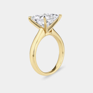 Gilded 5 Carat Lab-Grown Diamond Emerald-Cut Classic Solitaire Ring