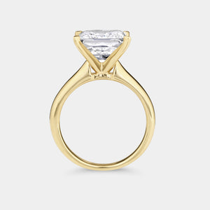 Gilded 5 Carat Lab-Grown Diamond Emerald-Cut Classic Solitaire Ring