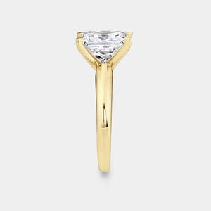 Gilded 5 Carat Lab-Grown Diamond Emerald-Cut Classic Solitaire Ring