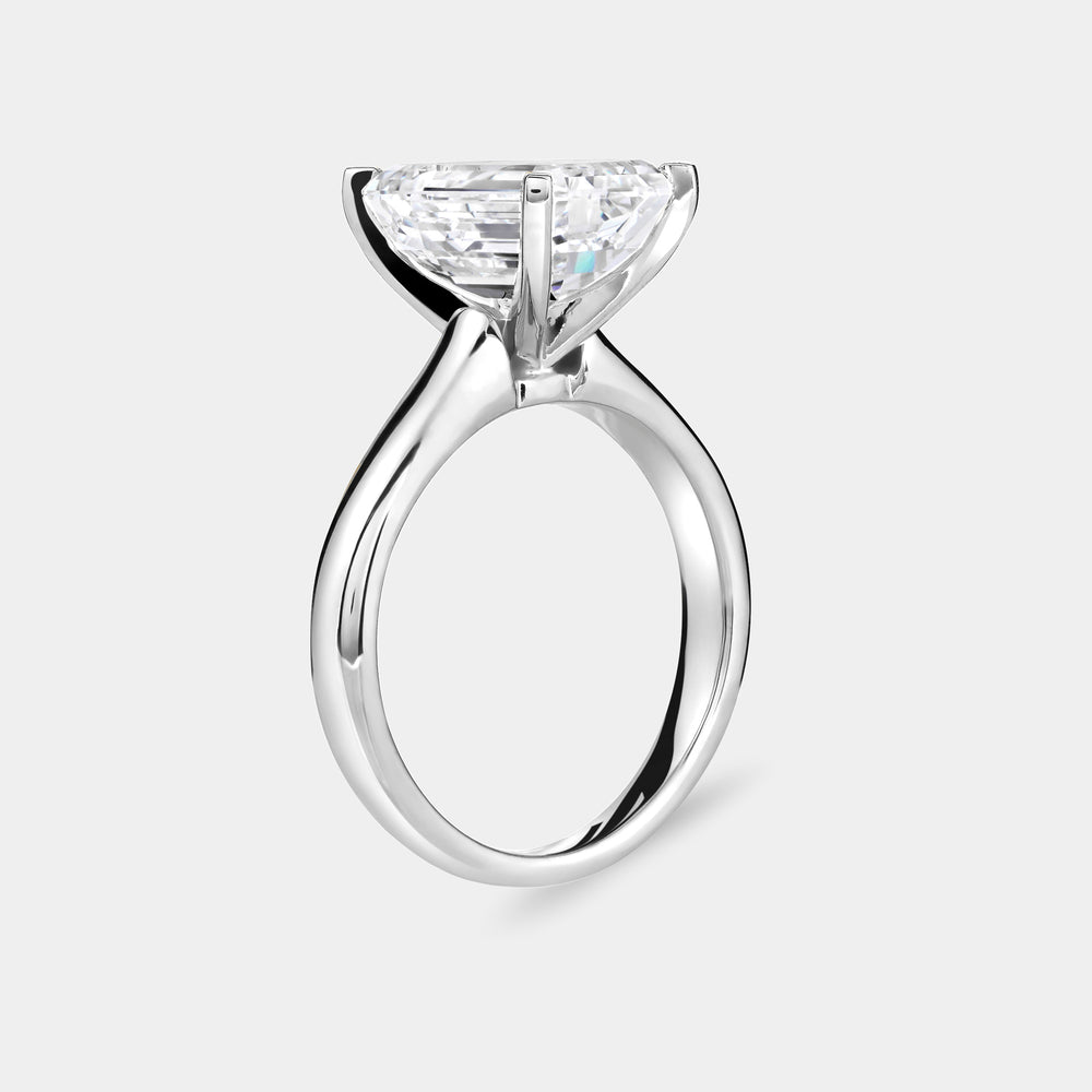 Gilded 5 Carat Lab-Grown Diamond Princess-Cut Classic Solitaire Ring