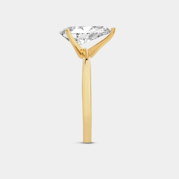 5 Carat Lab-Grown Diamond Pear-Shaped Classic Solitaire Ring — GILDED New York
