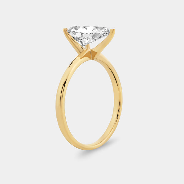5 Carat Lab-Grown Diamond Pear-Shaped Classic Solitaire Ring — GILDED New York