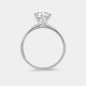 Gilded 5 Carat Lab-Grown Diamond Pear-Shaped Classic Solitaire Ring