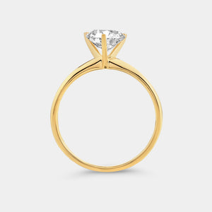 Gilded 5 Carat Lab-Grown Diamond Pear-Shaped Classic Solitaire Ring