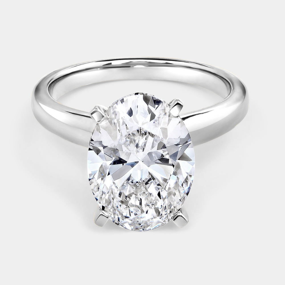 Gilded 5 Carat Lab-Grown Diamond Oval-Shaped Classic Solitaire Ring