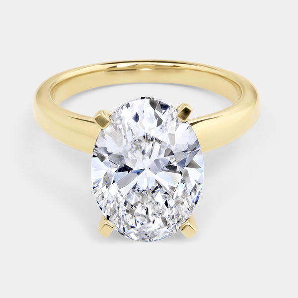 5 Carat Lab-Grown Diamond Oval-Shaped Classic Solitaire Ring — GILDED New York