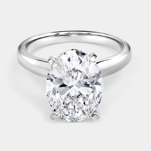 5 Carat Lab-Grown Diamond Oval-Shaped Classic Solitaire Ring — GILDED New York