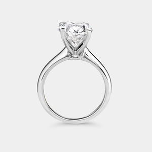 Gilded 5 Carat Lab-Grown Diamond Oval-Shaped Classic Solitaire Ring