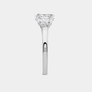 Gilded 2 Carat Lab-Grown Diamond Oval-Shaped Three-Stone Ring