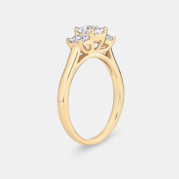 1 Carat Lab-Grown Diamond Princess-Cut Three-Stone Ring — GILDED New York