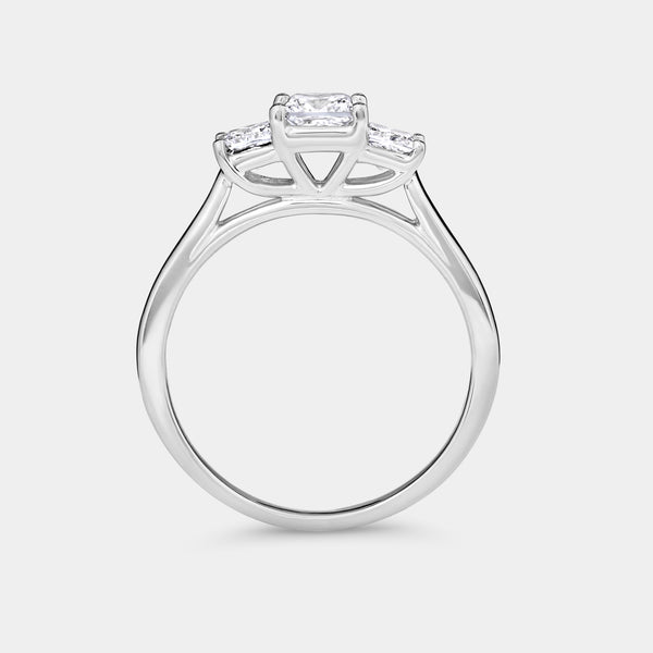 1 Carat Lab-Grown Diamond Princess-Cut Three-Stone Ring — GILDED New York
