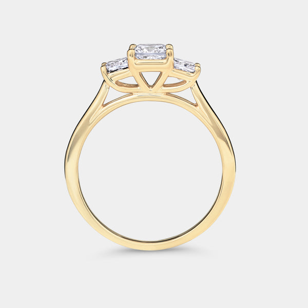 1 Carat Lab-Grown Diamond Princess-Cut Three-Stone Ring — GILDED New York