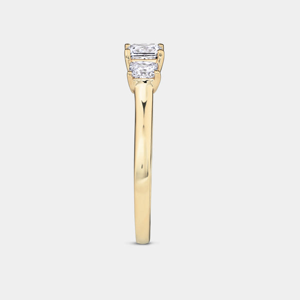 1 Carat Lab-Grown Diamond Princess-Cut Three-Stone Ring — GILDED New York