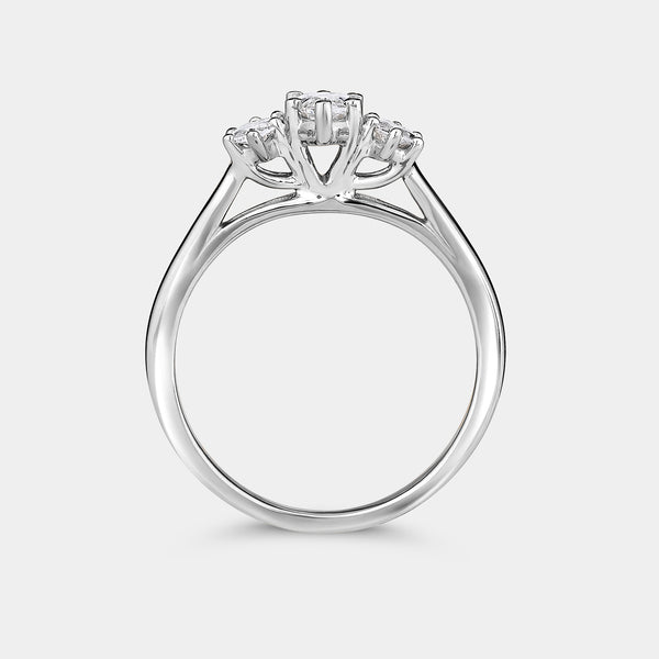 1 Carat Lab-Grown Diamond Marquise-Shaped Three-Stone Ring — GILDED New York