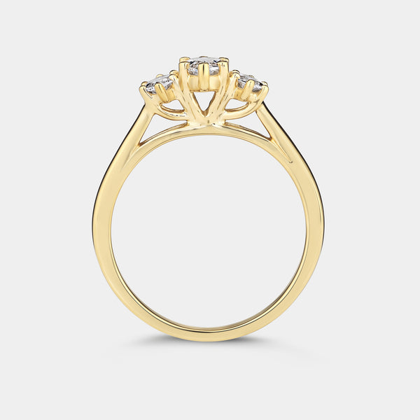 1 Carat Lab-Grown Diamond Marquise-Shaped Three-Stone Ring — GILDED New York