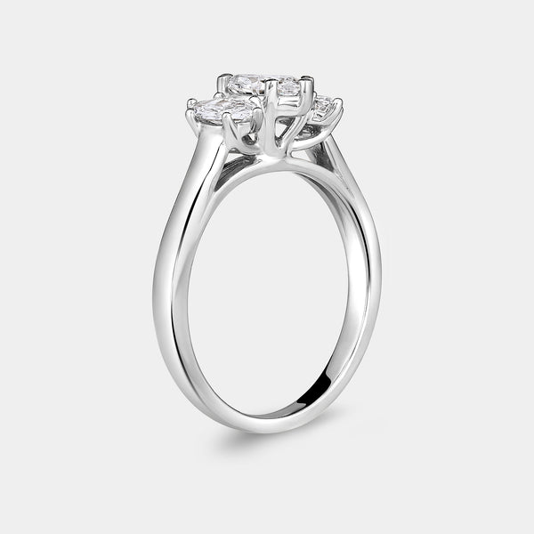 1 Carat Lab-Grown Diamond Marquise-Shaped Three-Stone Ring — GILDED New York