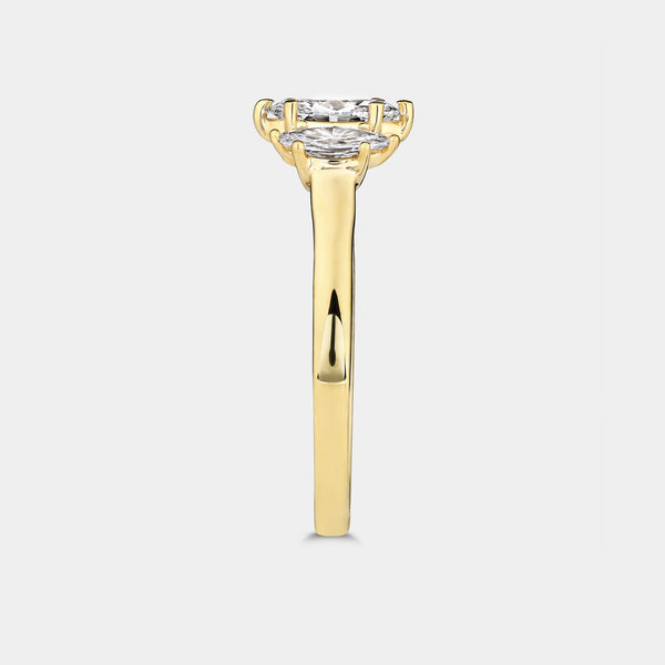 1 Carat Lab-Grown Diamond Marquise-Shaped Three-Stone Ring — GILDED New York