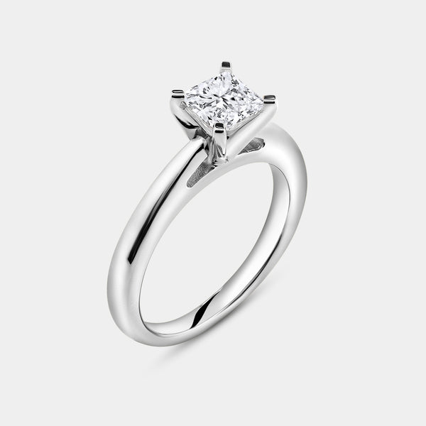 Gilded 1 and 1/4 Carat Princess-Cut Solitaire Bridal Set