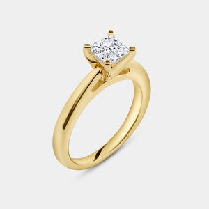 Gilded 1 and 1/4 Carat Princess-Cut Solitaire Bridal Set