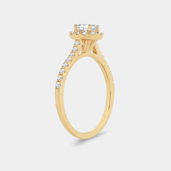 3/4 Carat Lab-Grown Diamond Oval-Shaped Halo Engagement Ring in a Classic Shank — GILDED New York