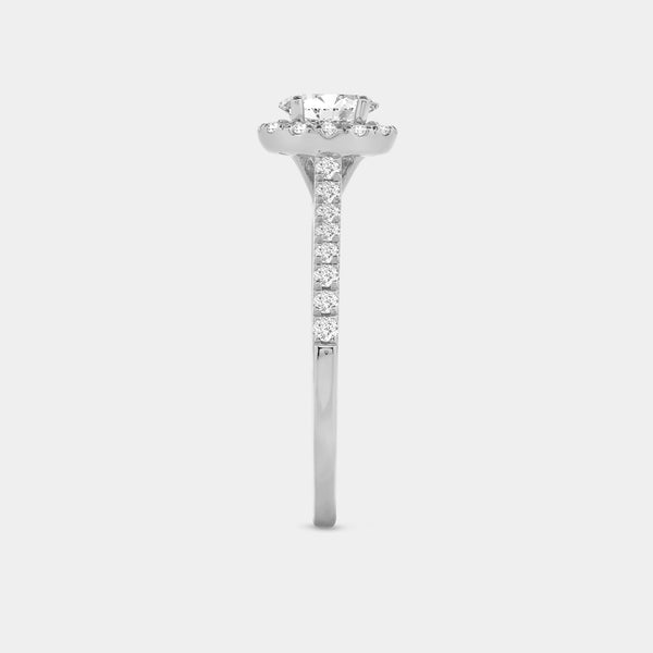 3/4 Carat Lab-Grown Diamond Oval-Shaped Halo Engagement Ring in a Classic Shank — GILDED New York