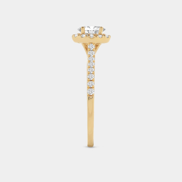 3/4 Carat Lab-Grown Diamond Oval-Shaped Halo Engagement Ring in a Classic Shank — GILDED New York