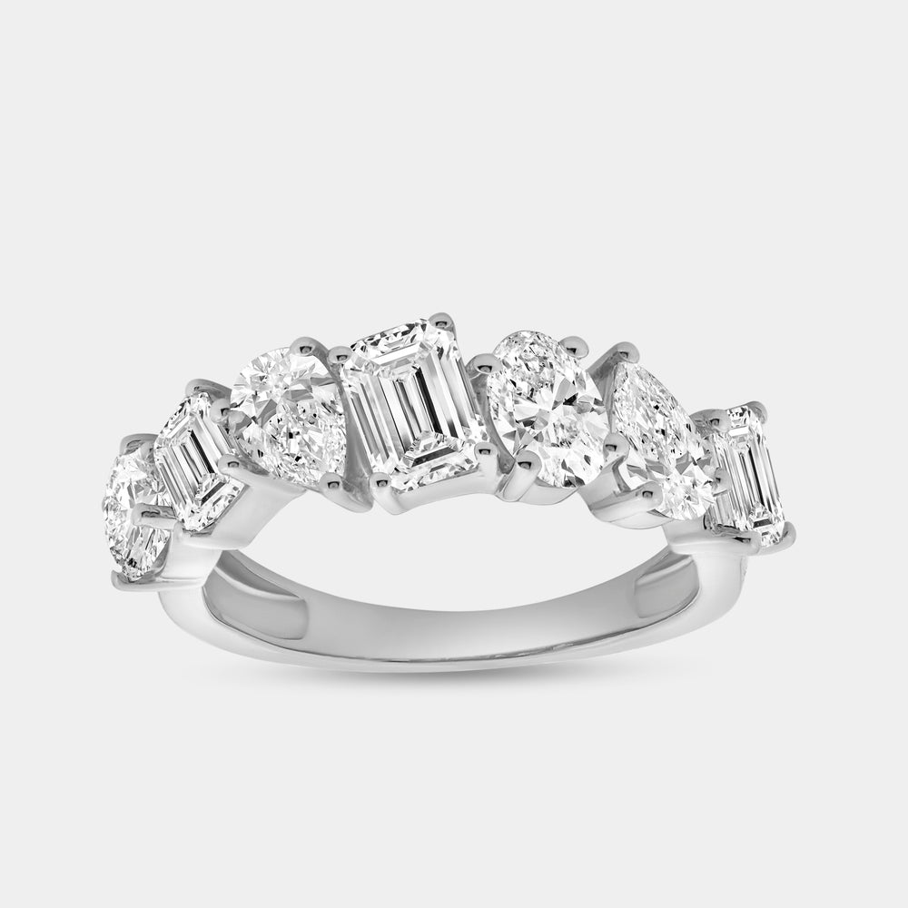 Gilded 2 and 1/2 Carat Diamond Multi-Stone Wedding Band with Fancy Shapes