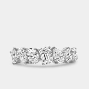 Gilded 2 and 1/2 Carat Diamond Multi-Stone Wedding Band with Fancy Shapes