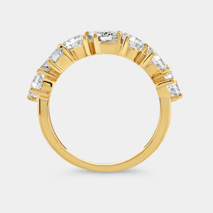 Gilded 2 and 1/2 Carat Diamond Multi-Stone Wedding Band with Fancy Shapes